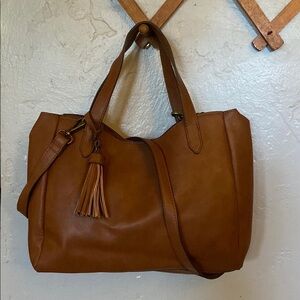 Elegant Brown Leather Tote Bag